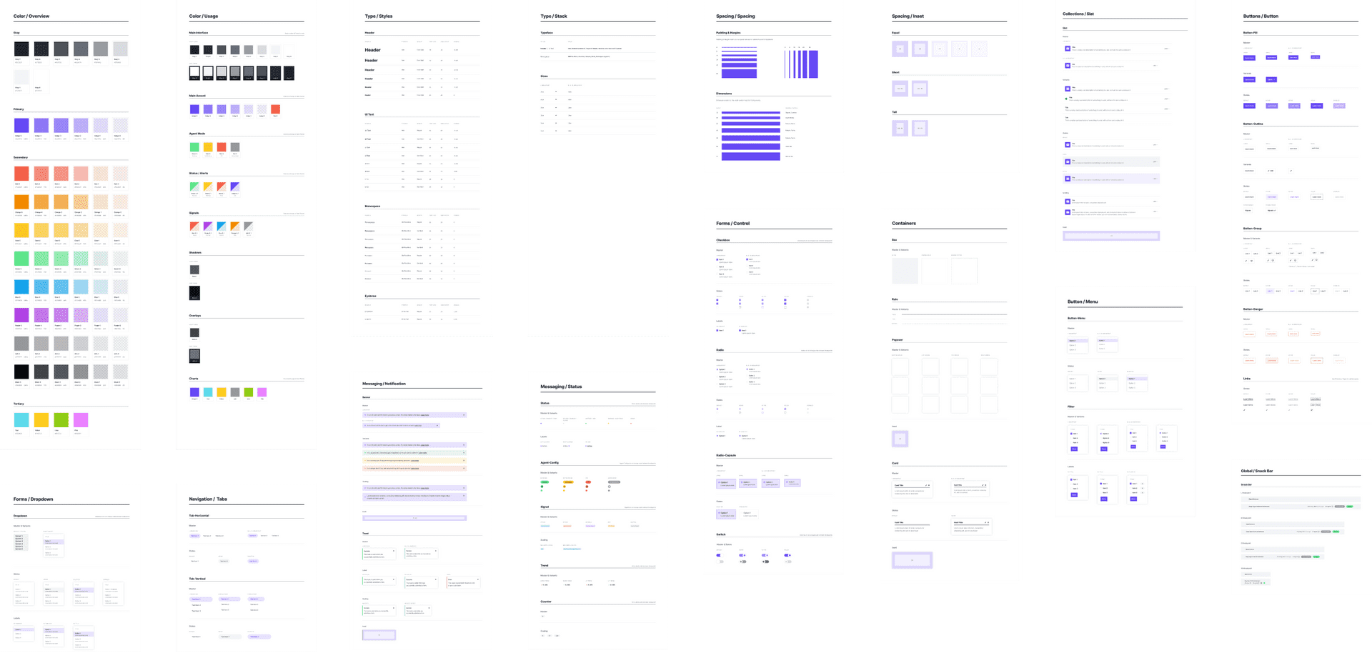 Signal Sciences' component library artboards